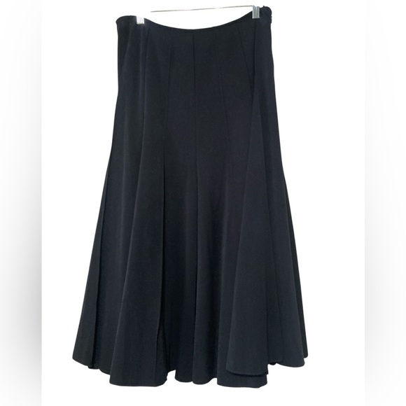 Multiples Black Pleated A-Line Midi Skirt - Picture 1 of 7